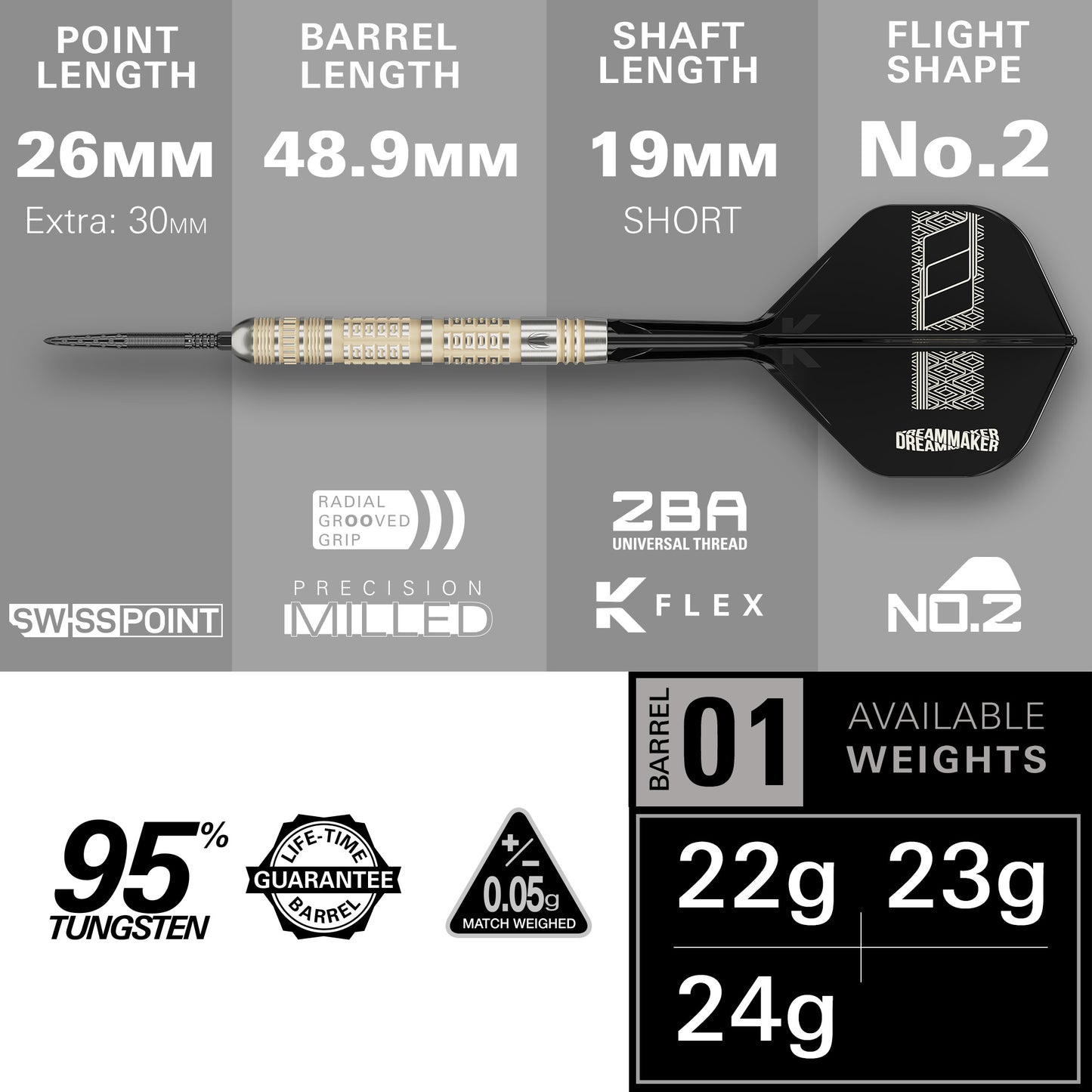 Target Dimitri van den Bergh 95K 95% Tungsten Swiss Point Steeldarts