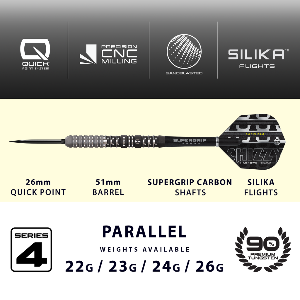 Harrows Dave Chisnall Series 4 90% Tungsten Steeldarts