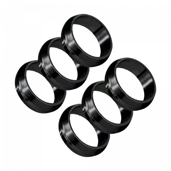 Harrows Pyramid Rings - 6 Stück - Schwarz