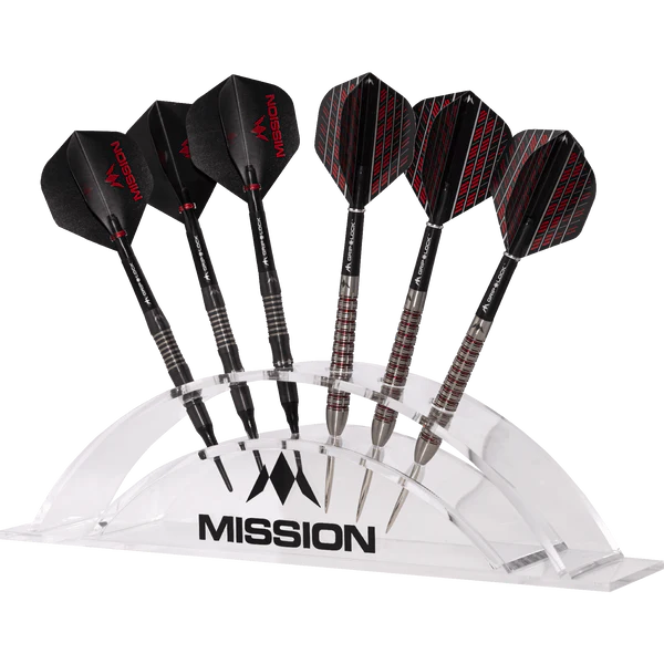 Mission dartstation van acrylglas (6-voudig)