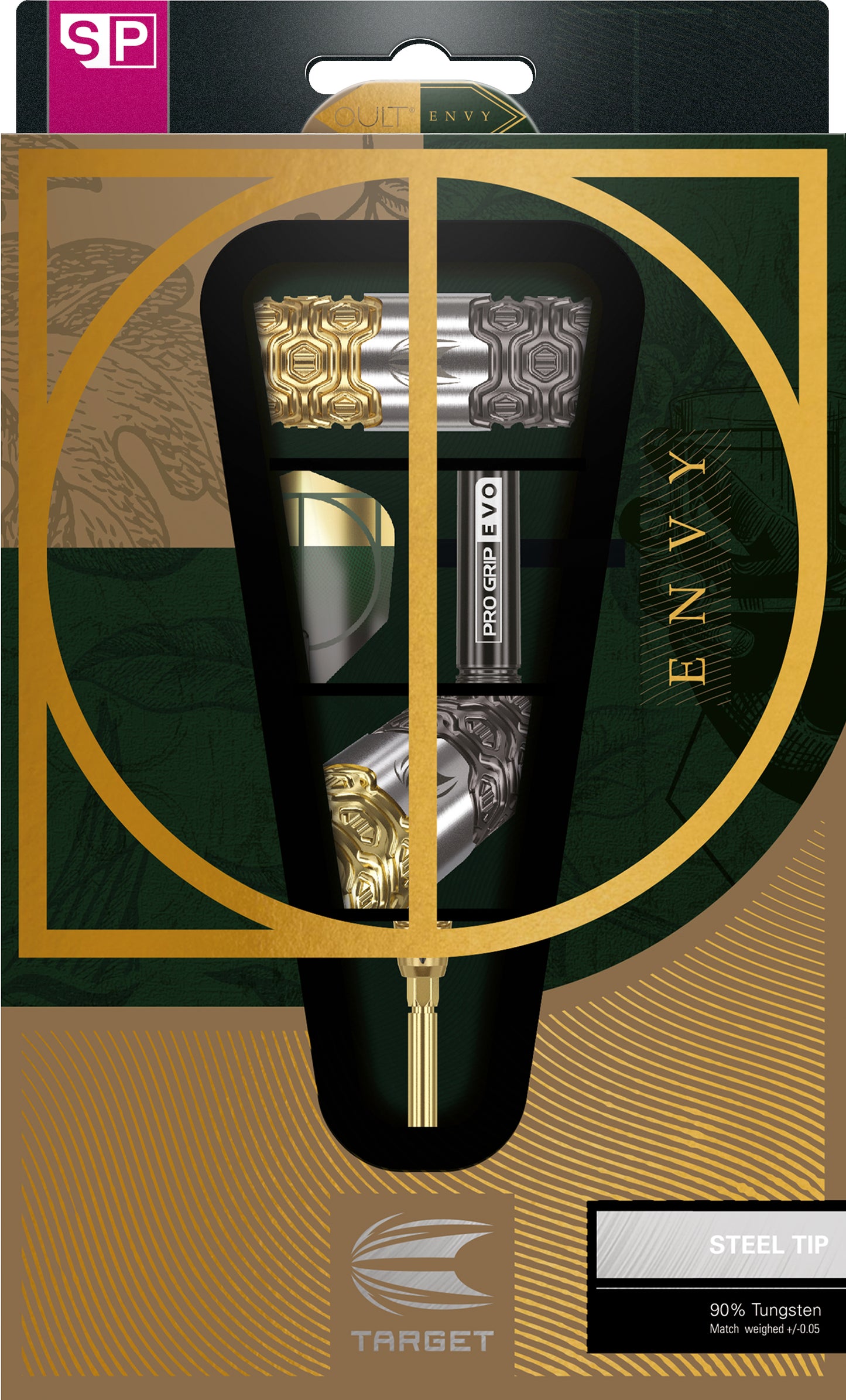 Target Cult Envy 02 90% wolfraam Swiss Point stalen darts