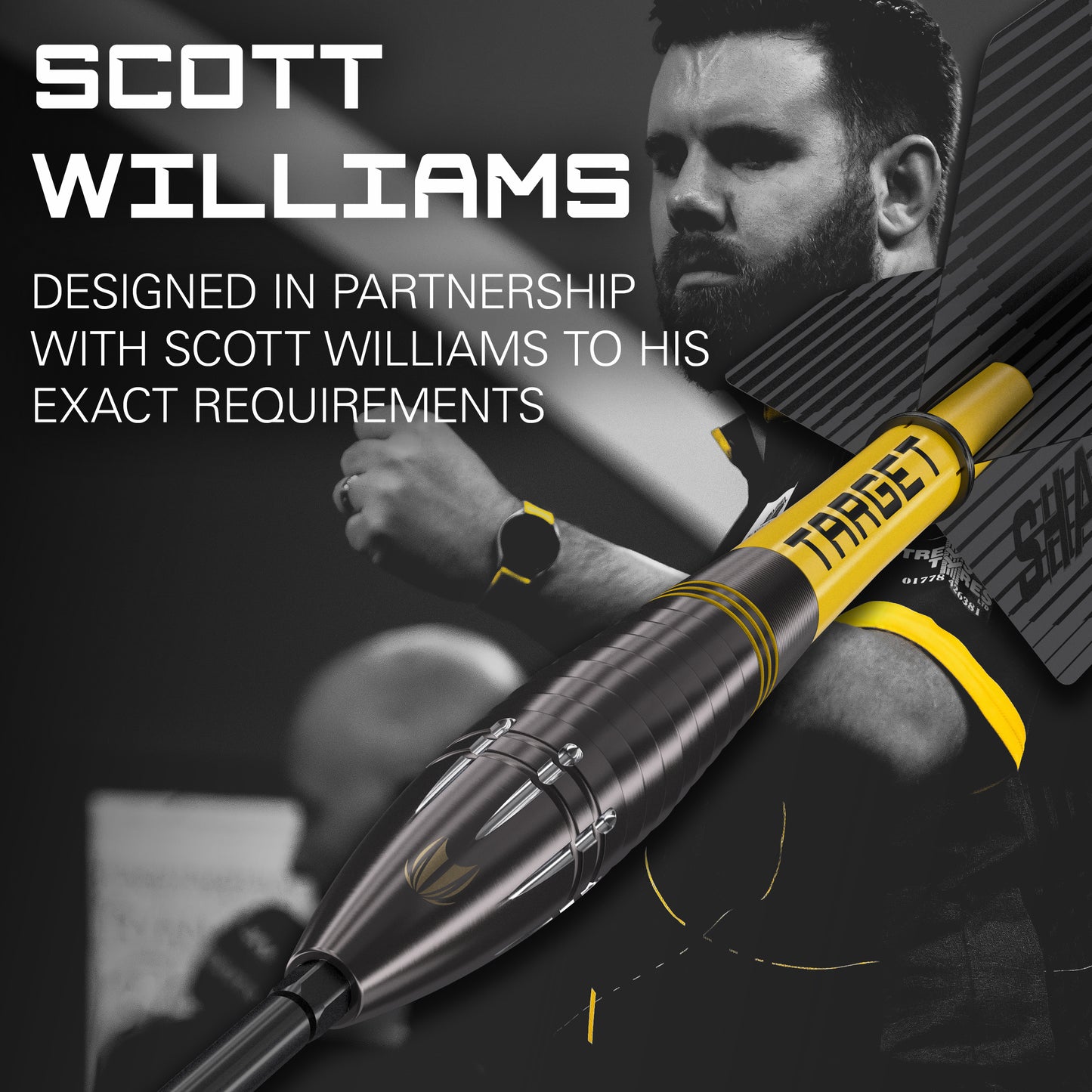 Target Scott Williams zwarte 90% wolfraam Swiss Point stalen darts