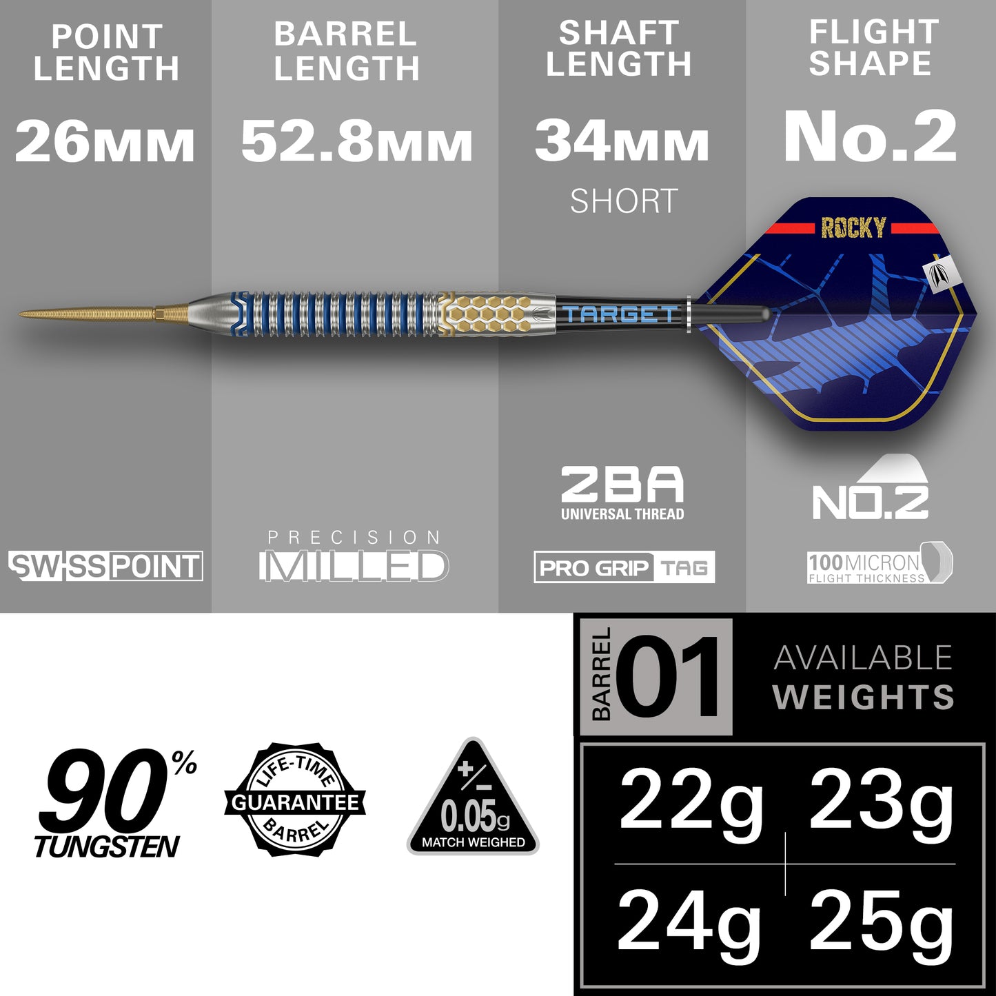 Target Josh Rock G1 90% Tungsten Steeldarts