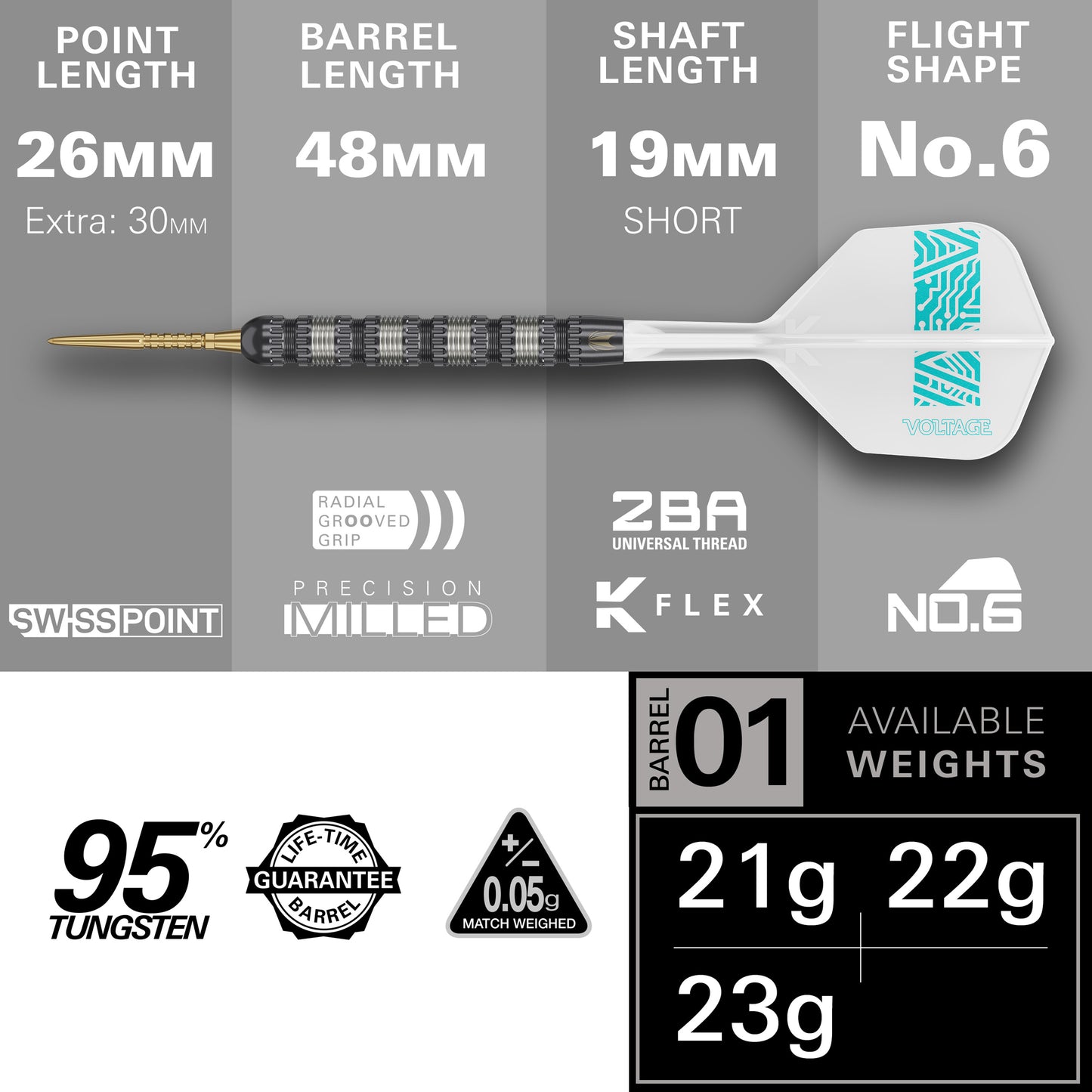 Target Rob Cross 95K 95% Tungsten Swiss Point Steeldarts