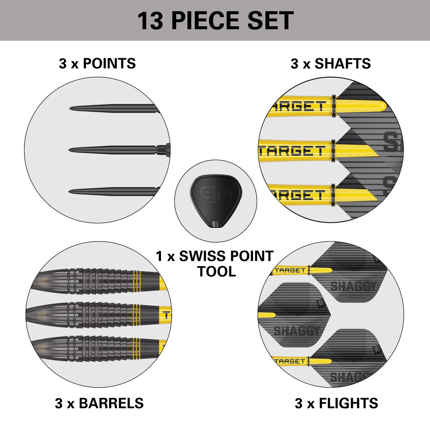 Target Scott Williams zwarte 90% wolfraam Swiss Point stalen darts