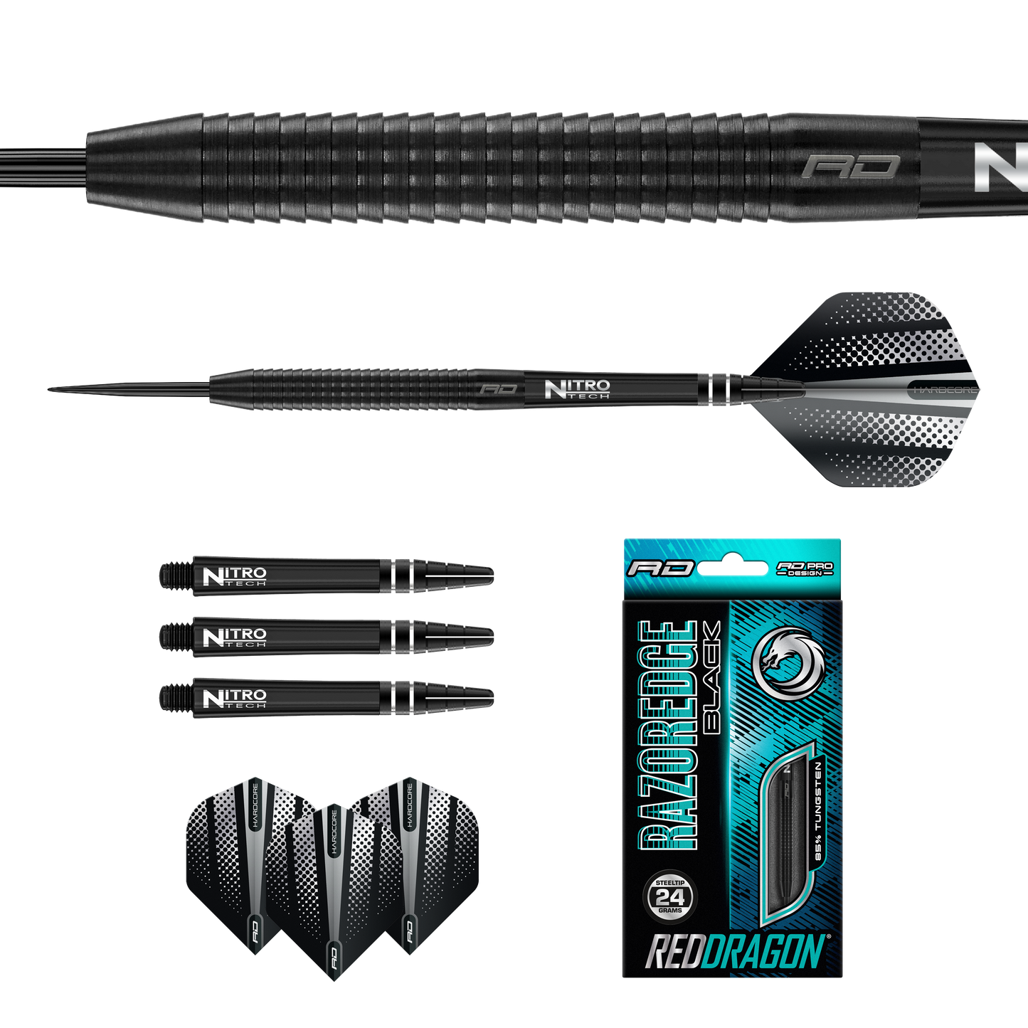 RedDragon Razor Edge Black 85% Tungsten Steeldarts