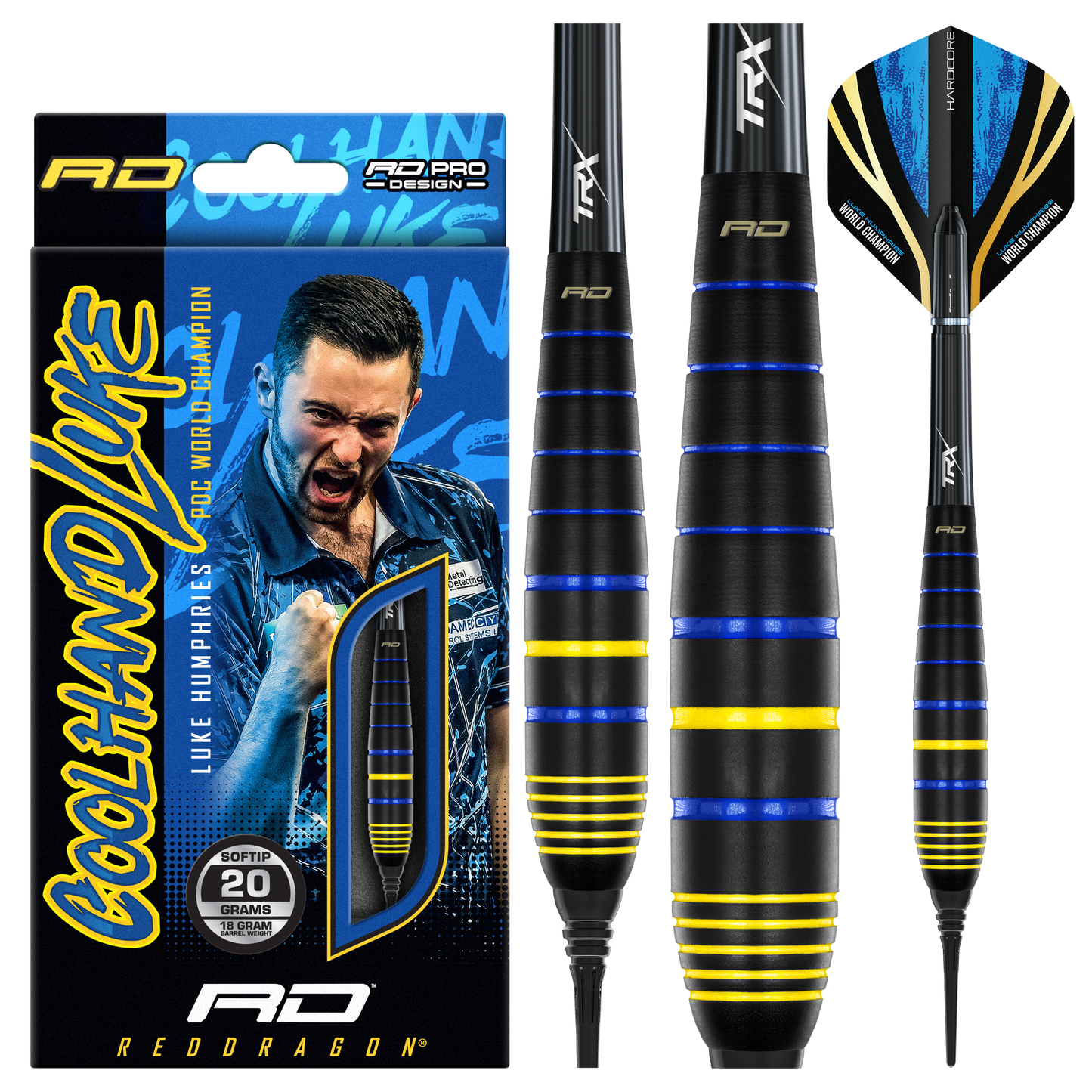RedDragon Luke Humphries Wereldkampioen Brass Softdarts