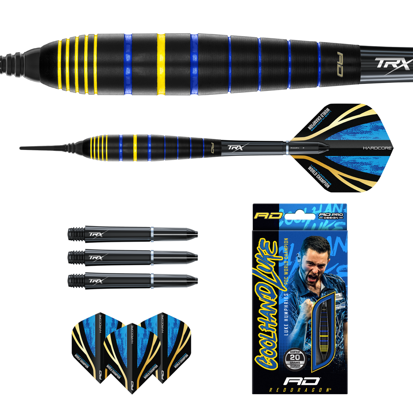 RedDragon Luke Humphries Wereldkampioen Brass Softdarts