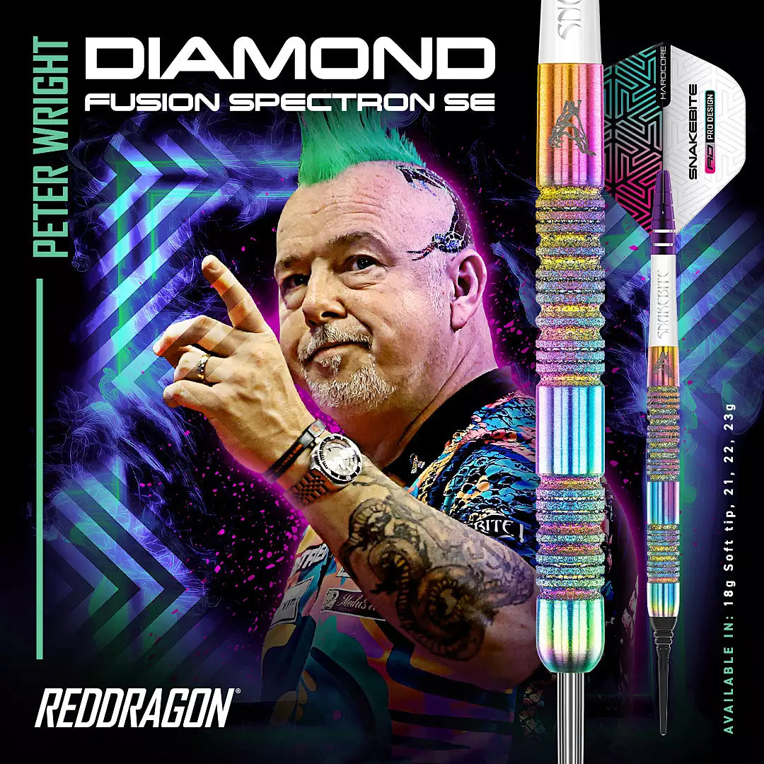 RedDragon Peter Wright Spectron Diamond Fusion SE 90% Tungsten stalen darts