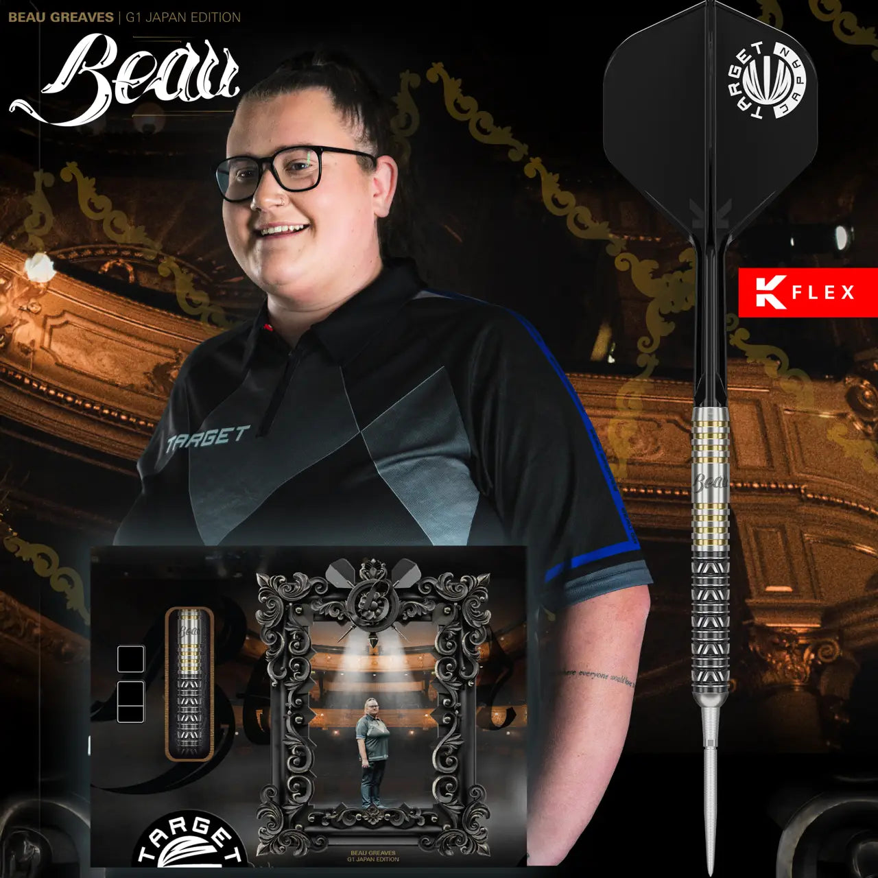 Target Japan Beau Greaves G1 90% Tungsten Swiss Point Steeldarts