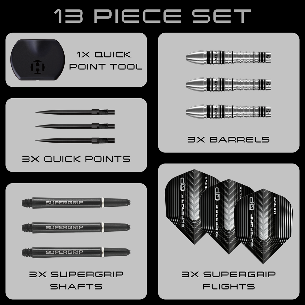 Harrows Supergrip QP Bomb 90% Tungsten Steeldarts