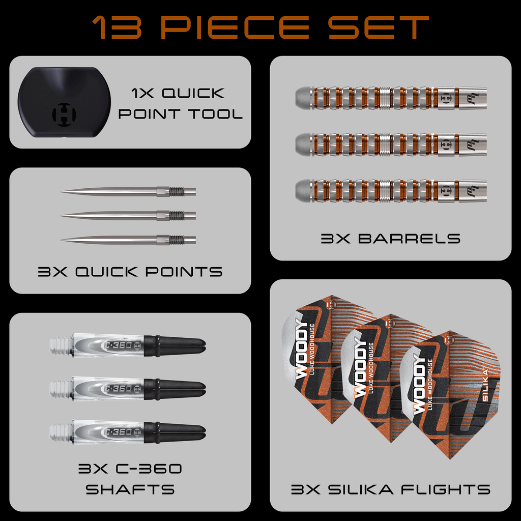 Harrows Luke Woodhouse Series 3 90% Tungsten Steeldarts