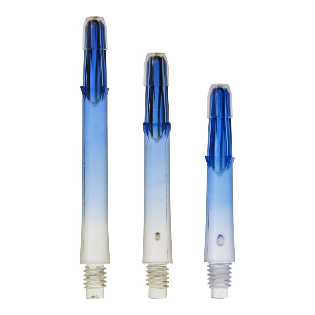 L-stijl vergrendelde rechte tweekleurige schachten - transparant / blauw