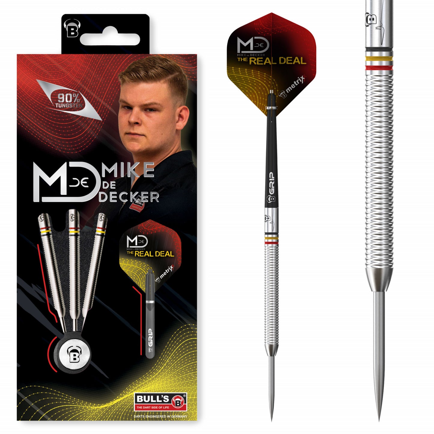 Bull's Mike de Decker 90% Tungsten stalen dartpijlen