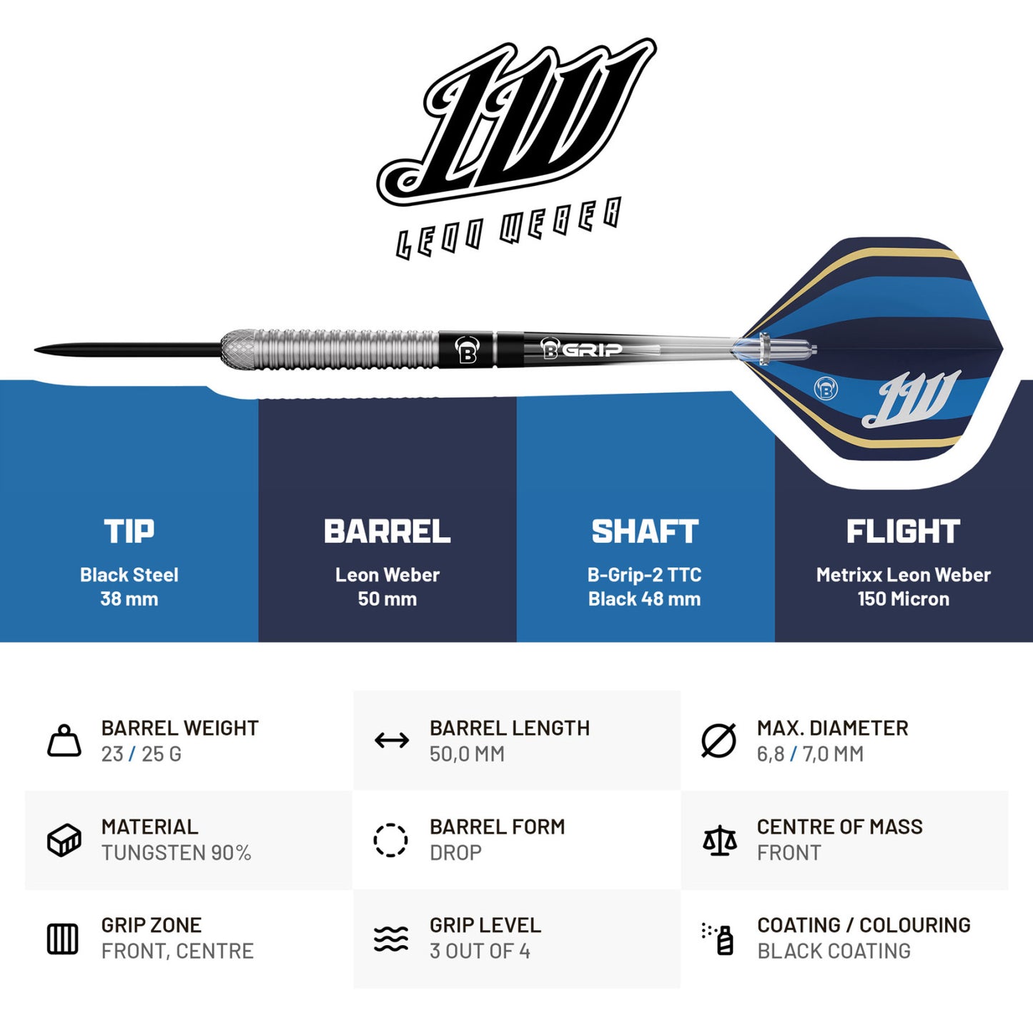 Bull's Leon Weber 90% Tungsten Steeldarts