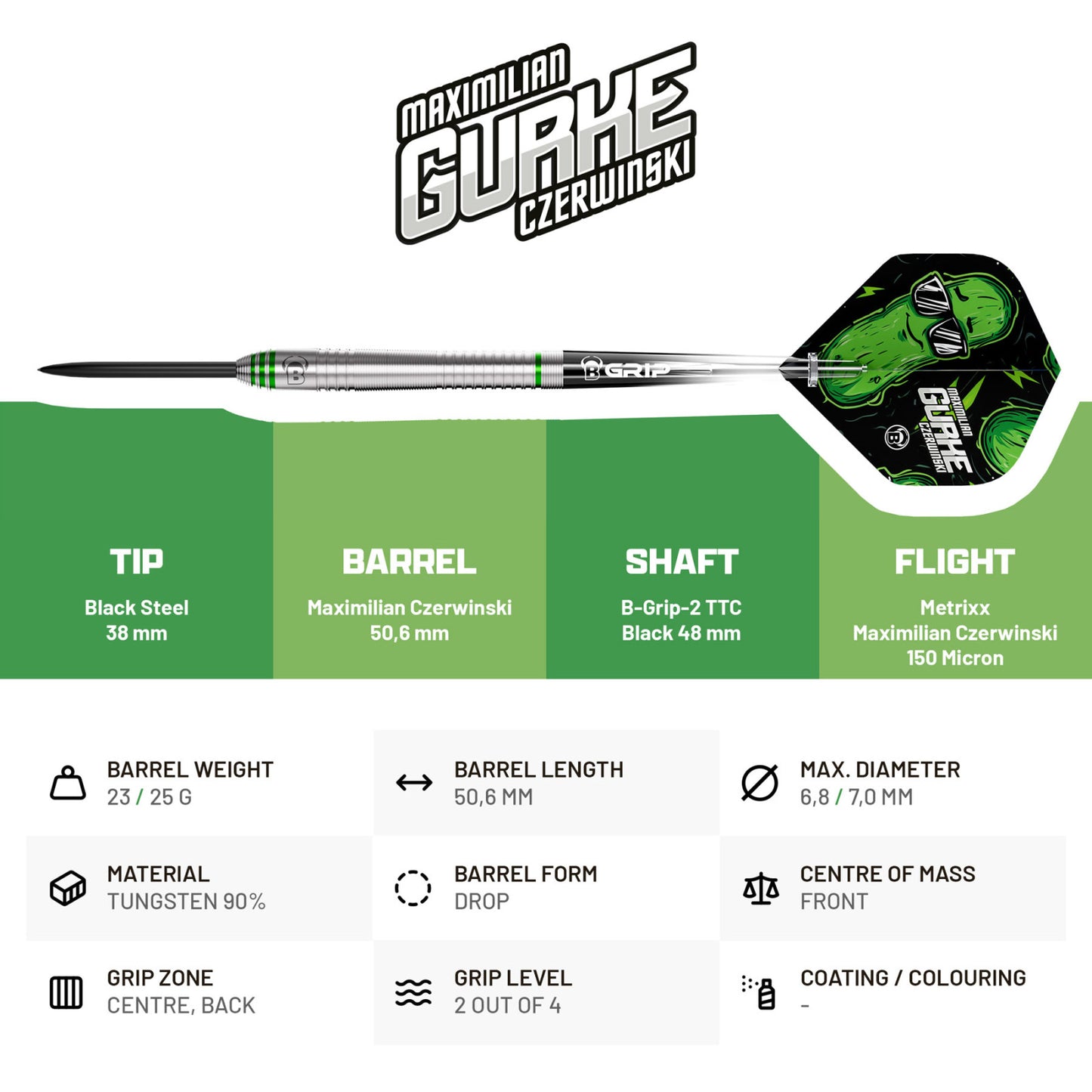 Bull's Max "Gurke" Czerwinski 90% Tungsten Steeldarts