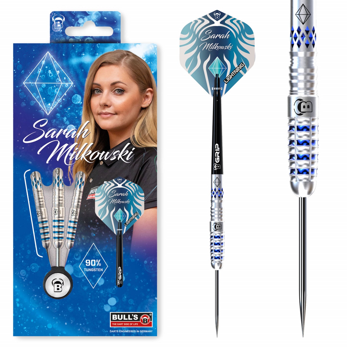 Bull's Sarah Milkowski 90% Tungsten stalen darts