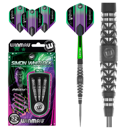 Winmau Simon Whitlock Shotblast-darts van 90% wolfraamstaal