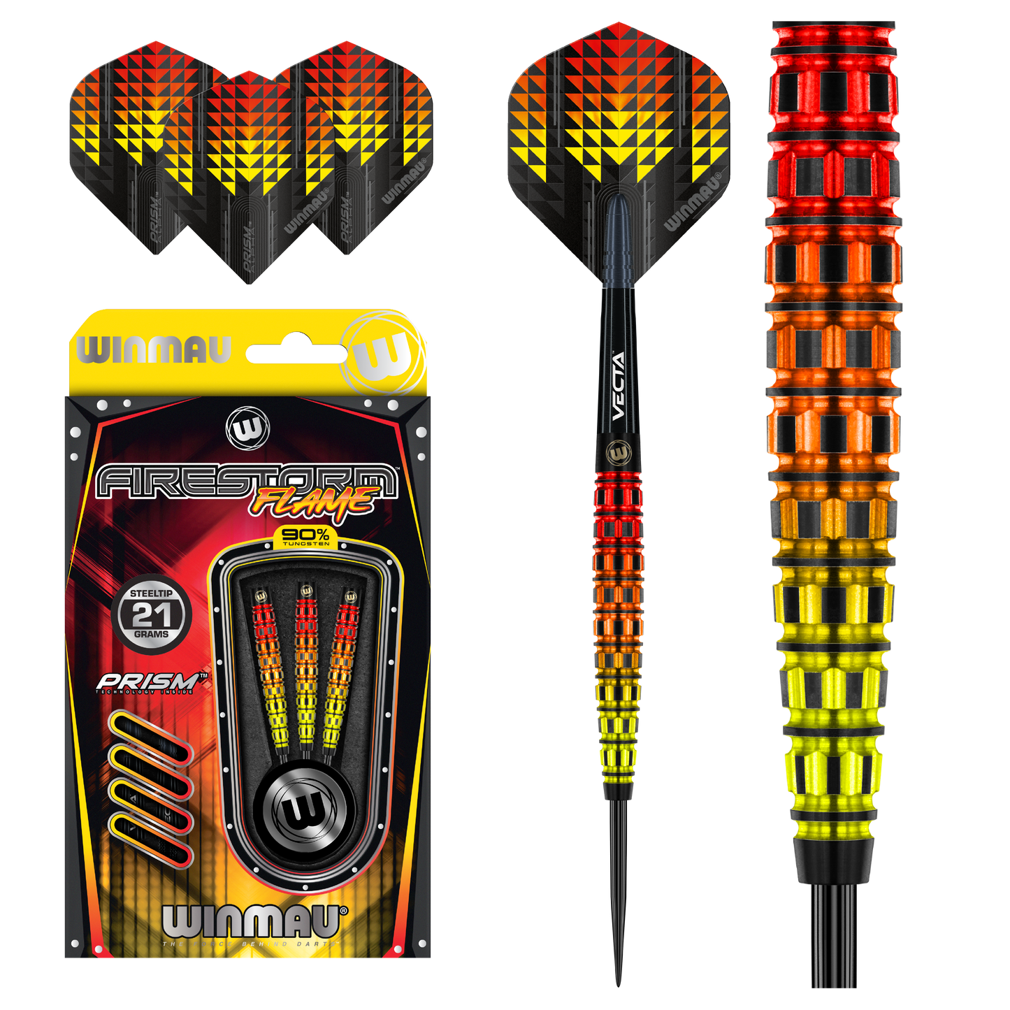 Winmau Firestorm Flame Tapered 90% Tungsten Steeldarts