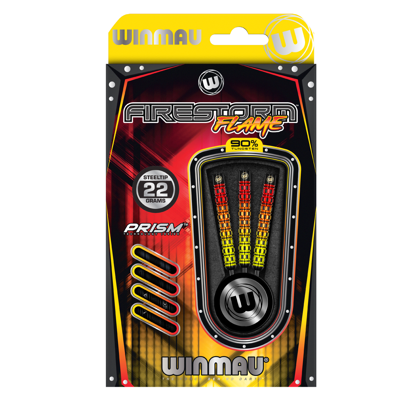 Winmau Firestorm Flame parallelle 90% wolfraam stalen darts