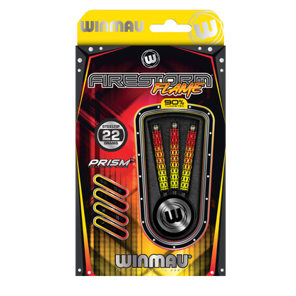 Winmau Firestorm Flame parallelle 90% wolfraam stalen darts