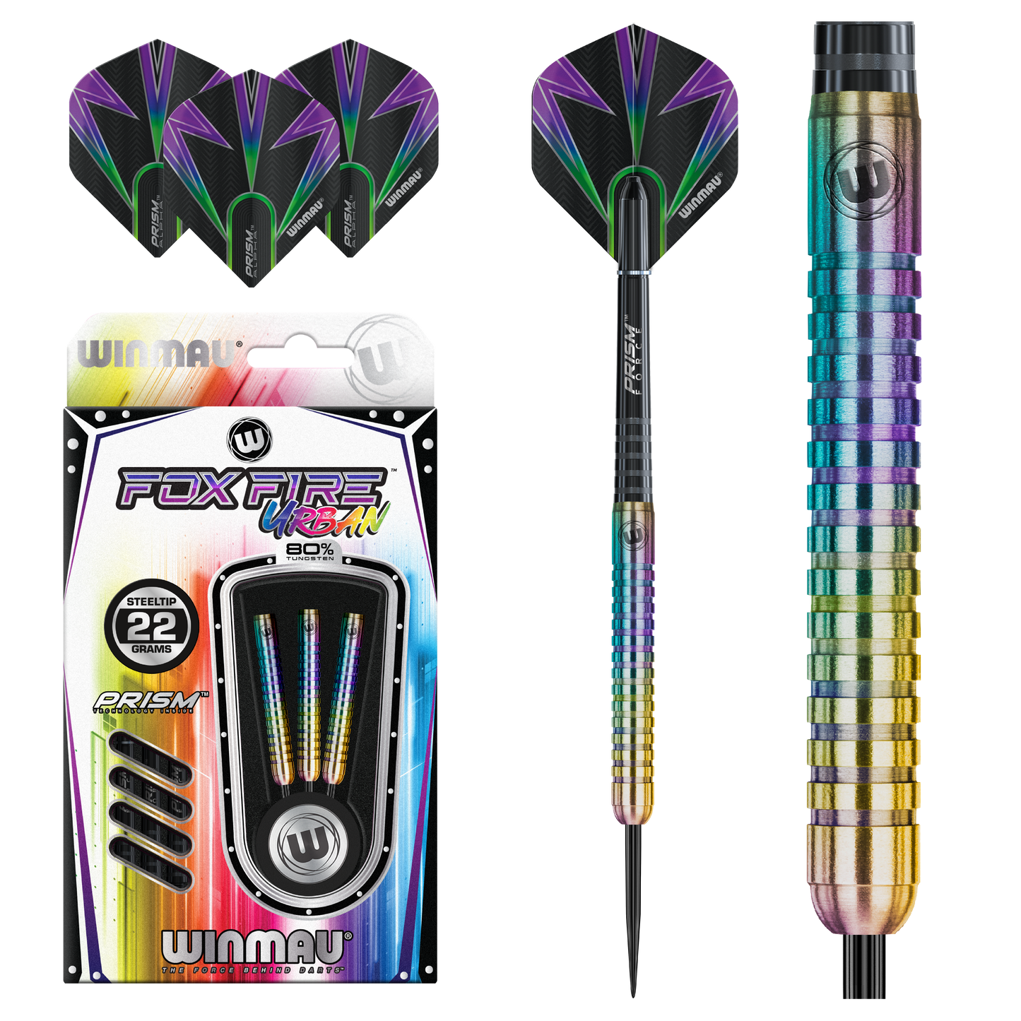 Winmau Foxfire Urban 80% Tungsten stalen darts