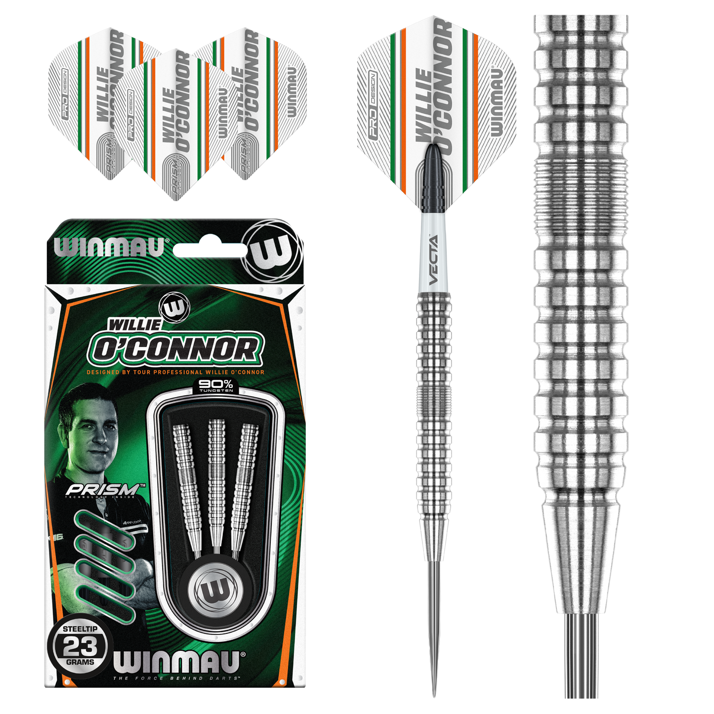 Winmau Willie O'Connor 90% Tungsten stalen dartpijlen