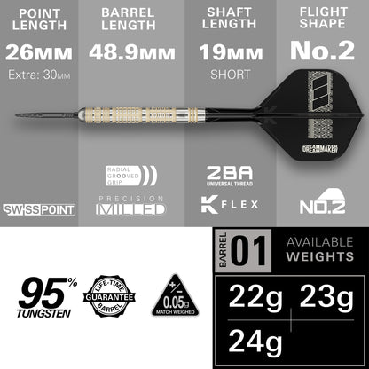 Target Dimitri van den Bergh 95K 95% Tungsten Swiss Point Steeldarts