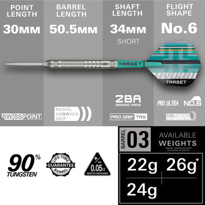 Target Hydro 03 90% Tungsten Swiss Point Steeldarts