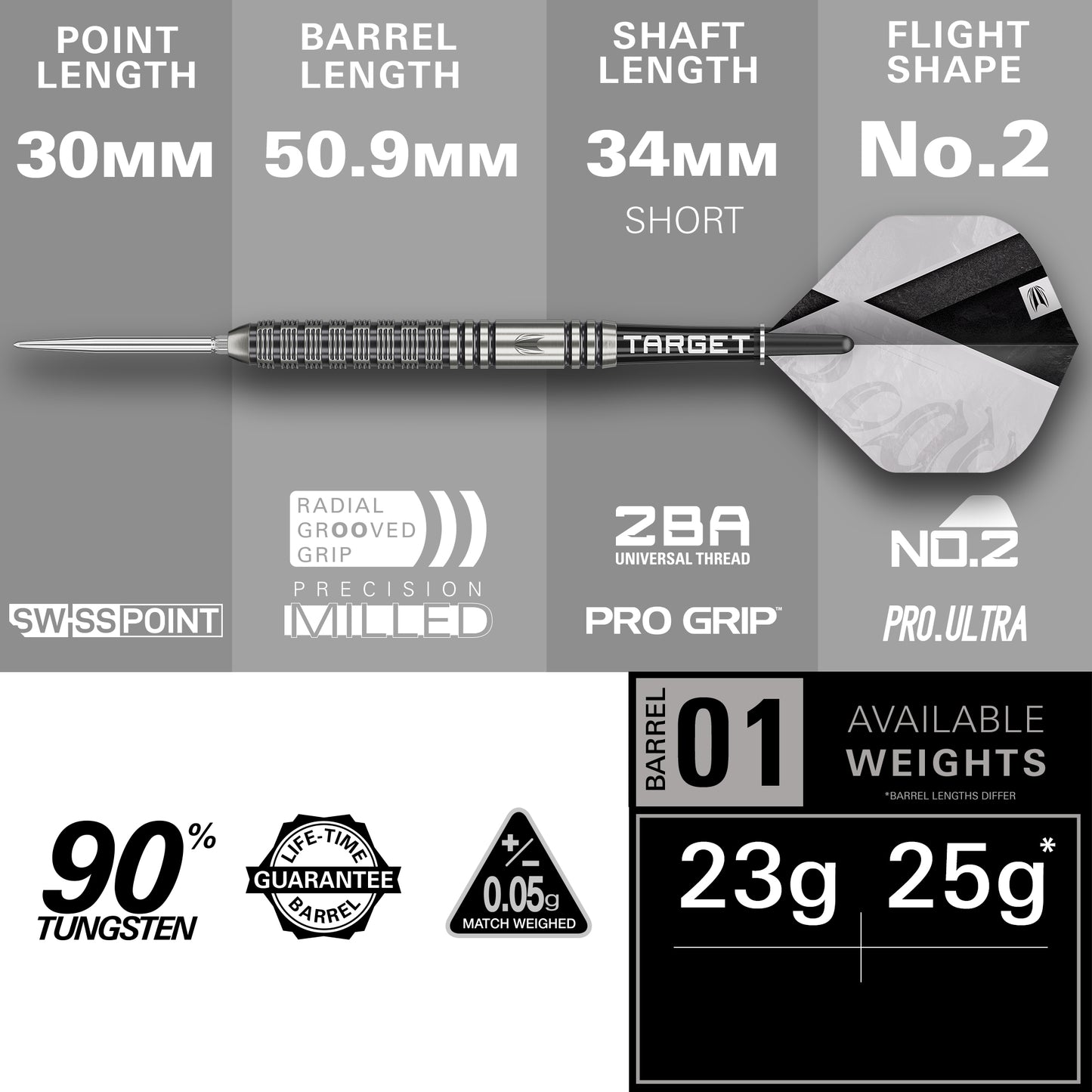 Target Beau Greaves G1 90% Tungsten Swiss Point Steeldarts