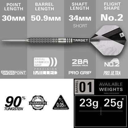 Target Beau Greaves G1 90% Tungsten Swiss Point Steeldarts