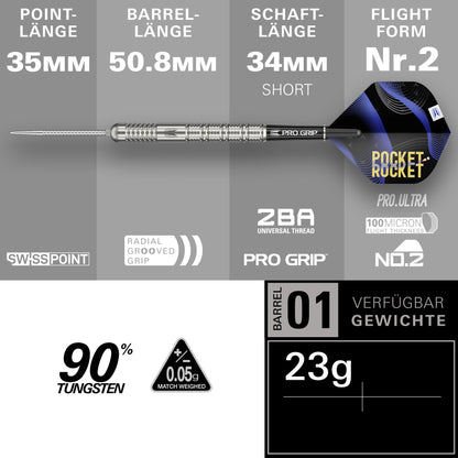Target Justin Hood G1 90% Tungsten Swiss Point Steeldarts