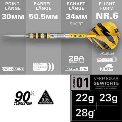 Target Buzz 01 90% Tungsten Swiss Point Steeldarts