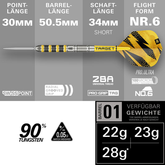 Target Buzz 01 90% Tungsten Swiss Point Steeldarts