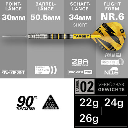 Target Buzz 02 90% Tungsten Swiss Point Steeldarts