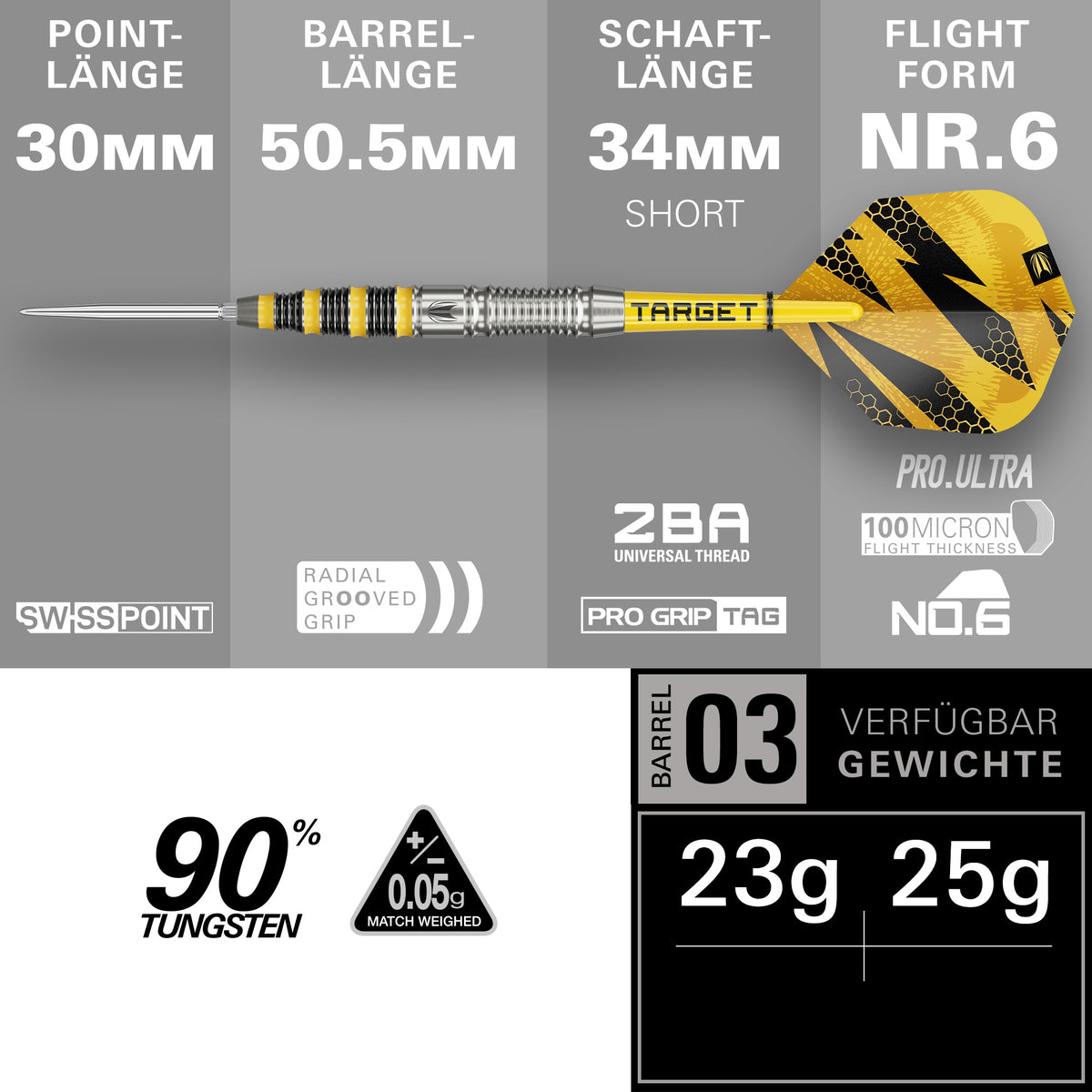 Target Buzz 03 90% Tungsten Swiss Point Steeldarts