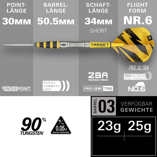 Target Buzz 03 90% Tungsten Swiss Point Steeldarts