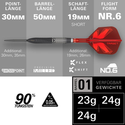 Target Shift 90% Tungsten Swiss Point Steeldarts