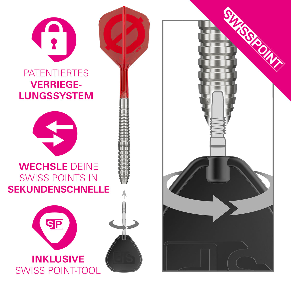 Target Group Ø 01 50% Tungsten Swiss Point Steeldarts