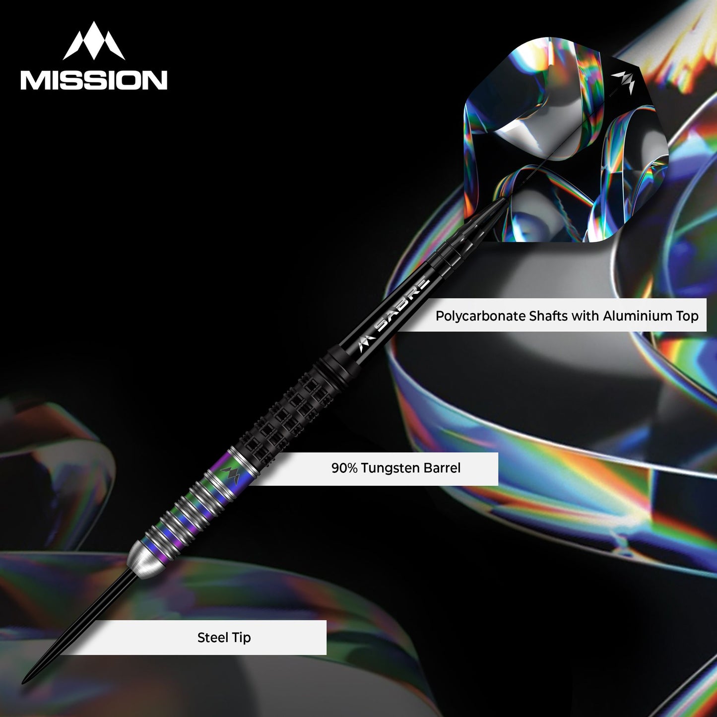 Mission Iridian 90% Tungsten stalen darts 