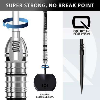 Harrows Supergrip QP Tapered 90% Tungsten Steeldarts