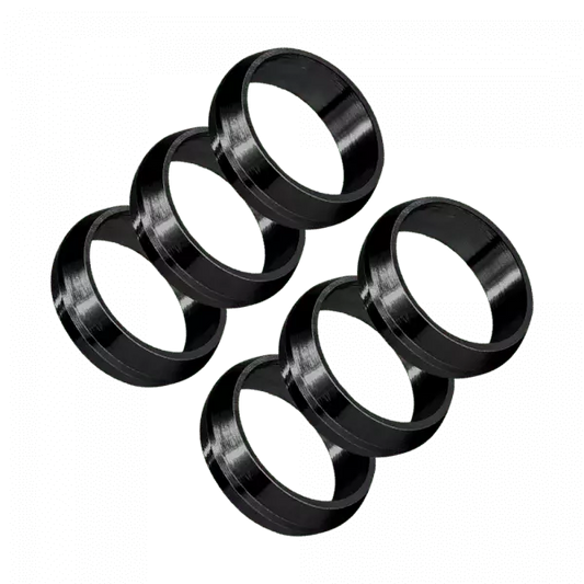 Harrows Pyramid Rings - 6 Stück - Schwarz