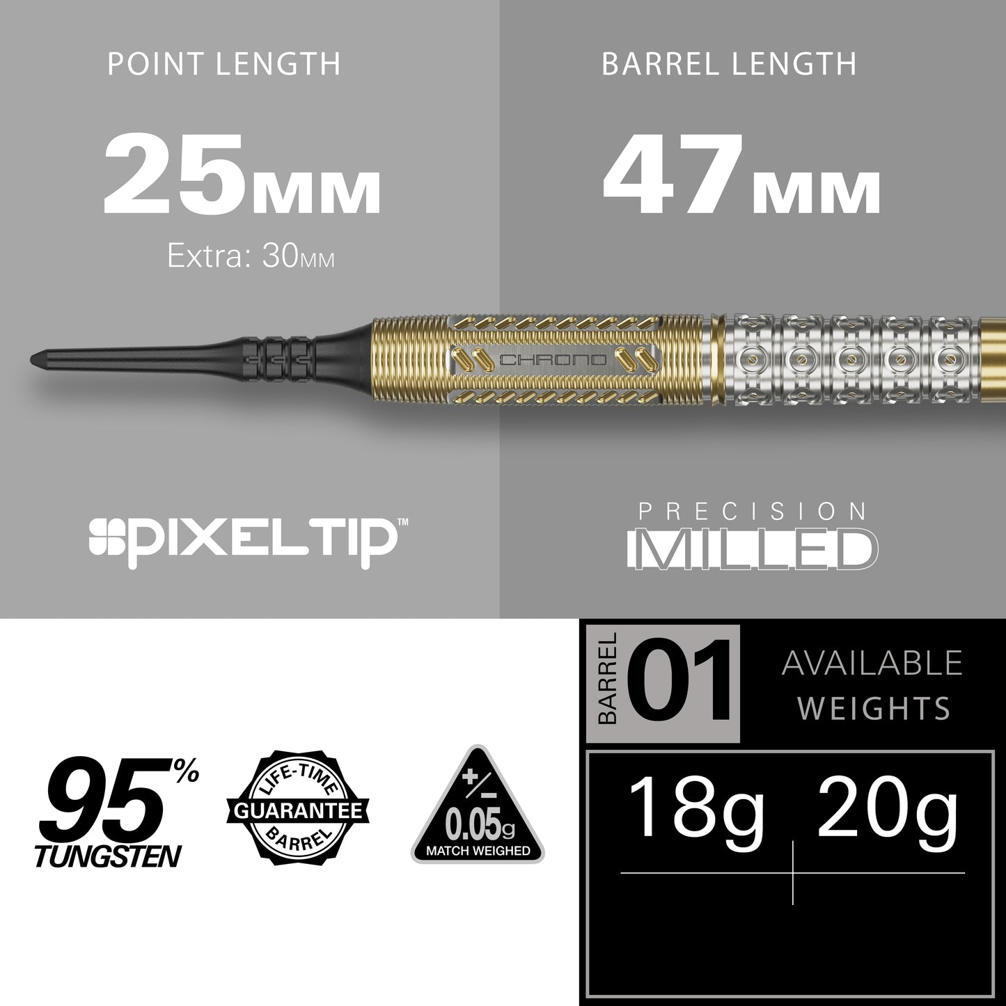 Target Raymond van Barneveld Chrono 95% Tungsten Softdarts