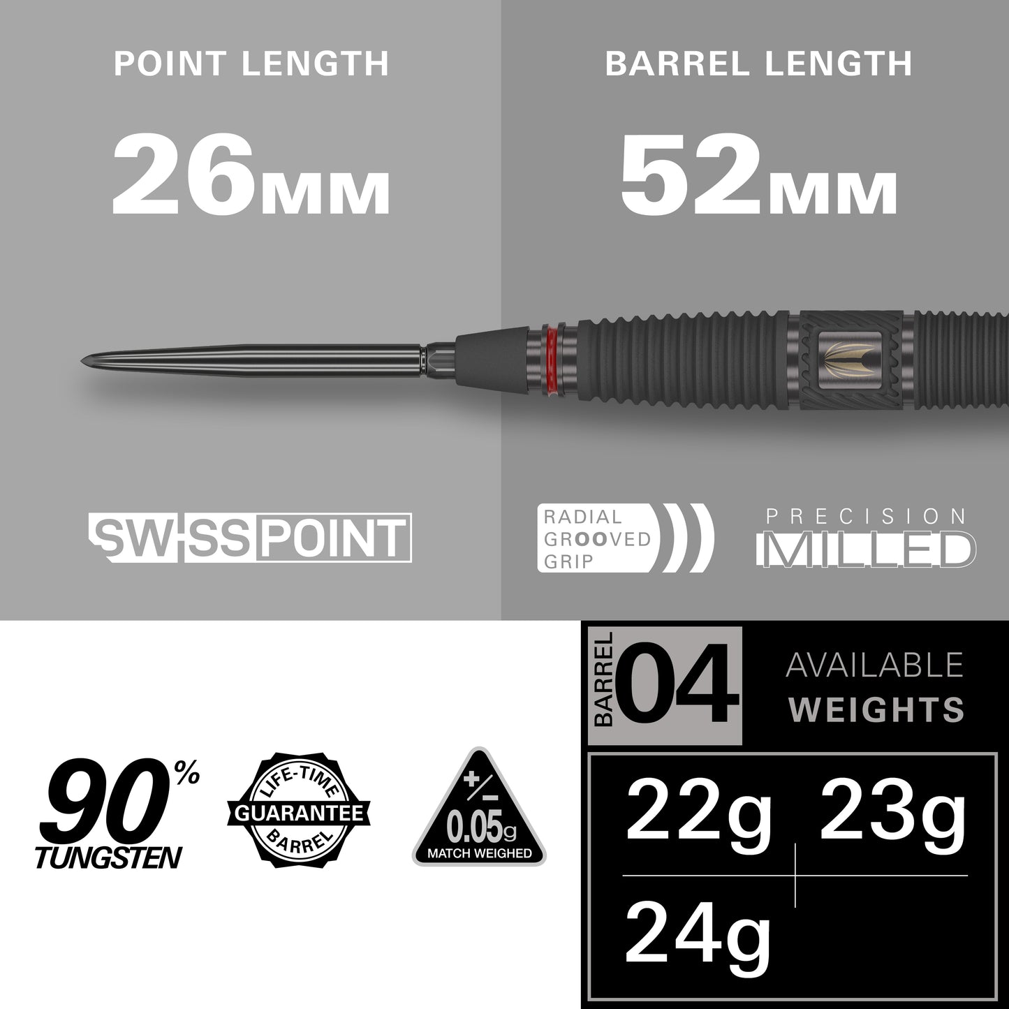 Target Scope 04 90% Tungsten Swiss Point Steeldarts