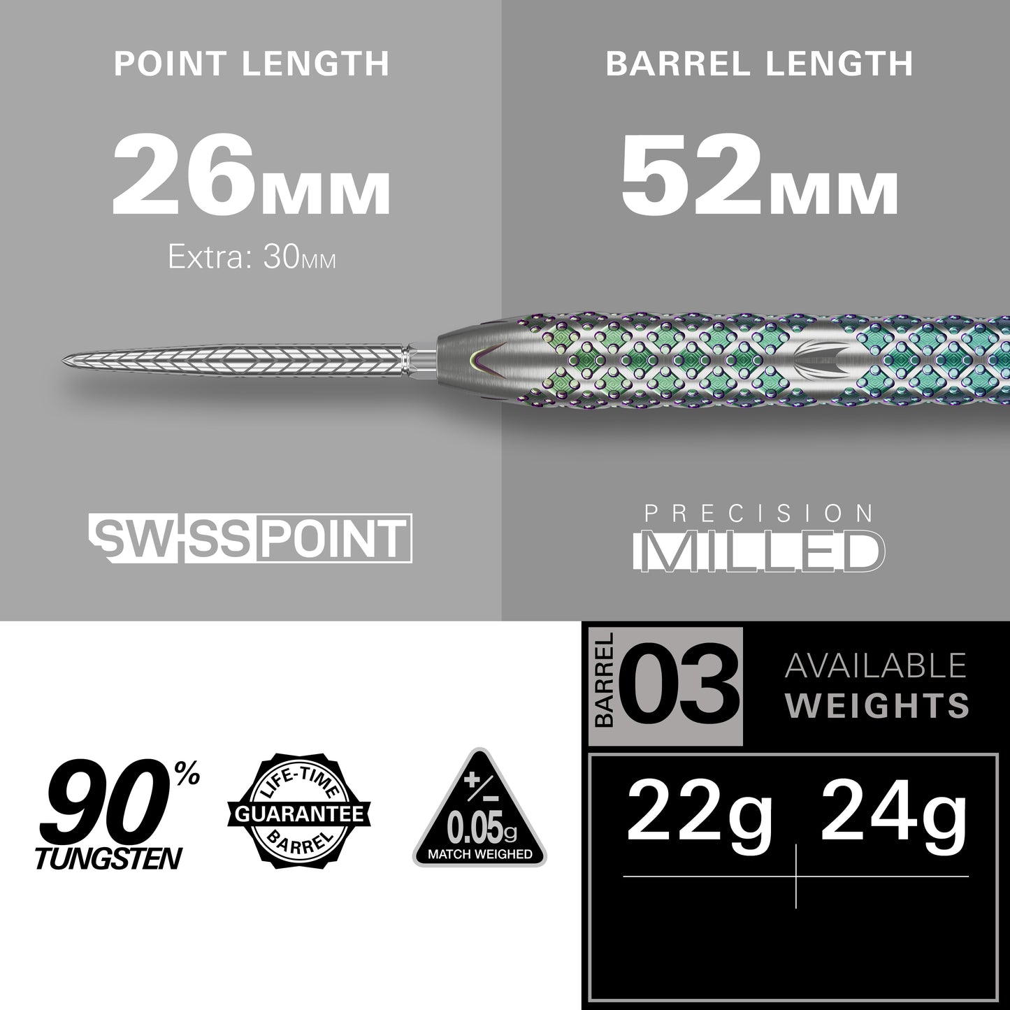 Target Rove 03 90% Tungsten Swiss Point Steeldarts