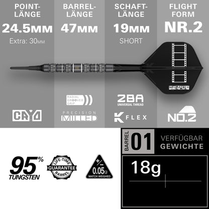 B-Ware Target Chris Dobey 95K 95% Tungsten Softdarts