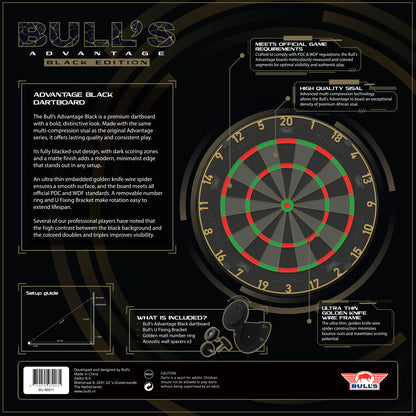 Bull's NL Advantage Black Steeldartboard