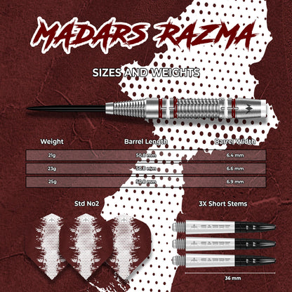 Missie Madars Razma 95% wolfraamstaal darts 