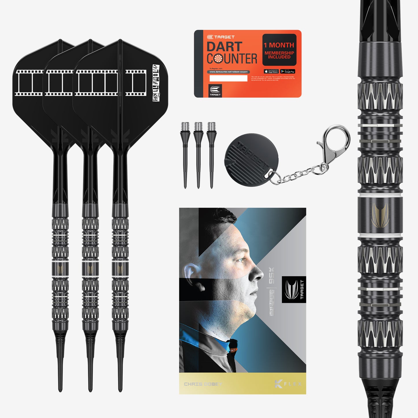 B-Ware Target Chris Dobey 95K 95% Tungsten Softdarts