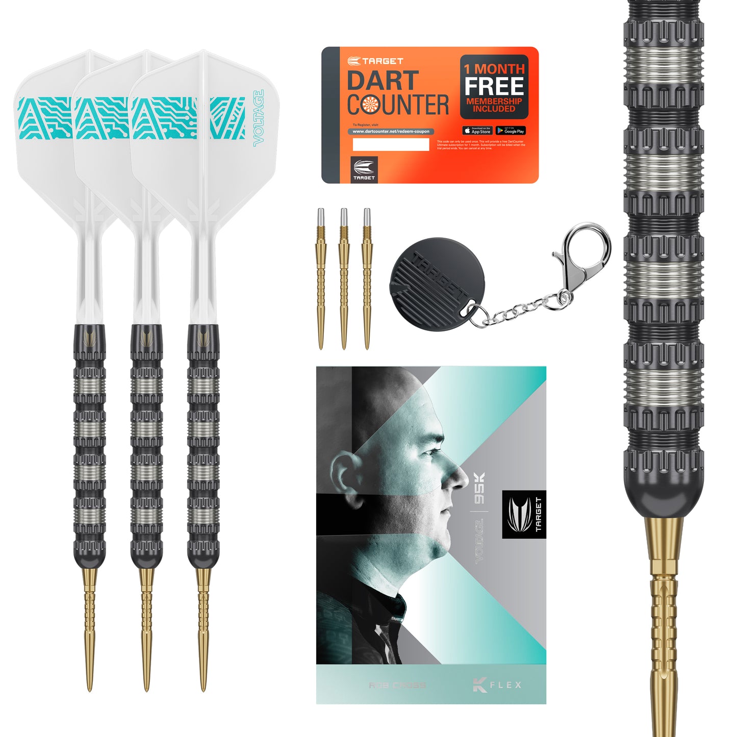 Target Rob Cross 95K 95% wolfraam Swiss Point stalen darts